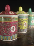 全球選品1館 生活百貨 廠貨陶瓷器粉彩手繪綠萬壽無疆直筒茶蓋杯老闆杯辦公杯會B