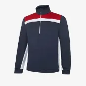 【GALVIN GREEN】男款 Dean彈性半開襟保暖中層衣-海軍藍