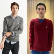 美國百分百【Abercrombie & Fitch】針織衫 AF 毛衣 麋鹿 V領 羊毛 灰色/紅色/墨綠 H401