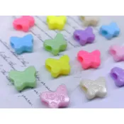 隨機20個☆15X11蝴蝶♡LOVE♡ 橫孔4.4 大孔珠 串珠材料 DIY飾品 手工DIY材料配件