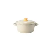 日本FUJIHORO Cotton Plus 系列 雙耳附蓋琺瑯砂鍋 20cm 暖米色
