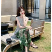8257名回訪客💞 印花長裙 度假洋裝 仙女裙 雪紡裙 夏日清涼 海邊穿搭 渡假風 顯瘦 飄逸 韓國歐膩