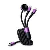 (店+)【DA】3合1多功能編織快充線(Apple Watch磁吸充電/Lightning/Type-C) 1.2M【限時免運優惠】