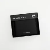 美國百分百【全新真品】Michael Kors 皮夾 短夾 MK 錢包 LOGO 專櫃精品 黑色 CZ22