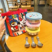 【快速出貨】現貨 KOM 316不鏽鋼矽膠密封蓋碗 達比克兒童碗 幼兒園三色碗 附304兒童匙 加贈餐袋