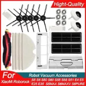 Roborock S5 / S50/ S55 / S60 /S6/E4/E5 石頭掃地機器人配件 濾網 抹布 滾刷 邊刷