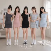 【TINY太妮絲IA122】現貨 小燕家 韓系胸墊斜肩洋裝 抓皺包臀短洋裝 一字領連身裙 顯瘦修身氣質洋裝 內附胸墊