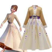 ♥萌妞朵朵2店♥冰雪奇緣2Frozon安娜ANNA女童禮服扮裝衣服生日會cosplay服裝/聖誕節