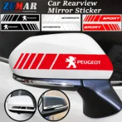 PEUGEOT 2 件裝標致汽車後視鏡貼紙條紋汽車貼花貼紙後視鏡裝飾貼紙防水標致 206 208 207 307 308