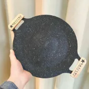 戶外露營烤盤 野炊烤盤烤盤 戶外燒烤 電磁爐用 麥飯石塗層 烤肉 燒烤 烤盤 戶外露營麥飯石燒烤盤家用烤肉鍋韓式鐵板燒電