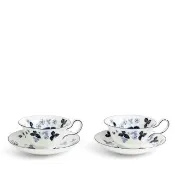 【WEDGWOOD】莫藍草莓杯碟200ml 對杯組(官方直營)