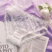 EFP大美人-2024促銷♡日系夏季薄款透氣可愛少女公主蕾絲愛心刺繡棉襠三角內褲胖次~粉白淺紫M~XL(現貨