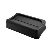 【Rubbermaid】通風式垃圾桶-活頁蓋 黑色(FG267360BLA) 廚房垃圾桶