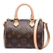【Louis Vuitton 路易威登】M61252經典NANO SPEEDY Monogram帆布印花手提/斜背包