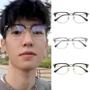 (店+)【LEESA】金屬眼鏡\眼鏡框\眼鏡架\輕量鏡架\眉框眼鏡\半框眼鏡\黑框眼鏡\男生眼鏡\附眼鏡盒\高品質\禮物