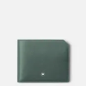 義大利製!全新日本專櫃正品 MONTBLANC 萬寶龍 大師傑作（大班） 軟皮系列 松綠色全牛皮4卡式質感短夾 附零錢袋