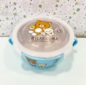 【震撼精品百貨】Rilakkuma San-X 拉拉熊懶懶熊 拉拉熊不銹鋼雙耳碗-藍條紋#20362 震撼日式精品百貨