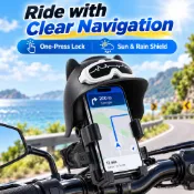 摩托車手機支架帶迷你頭盔防震 GPS 導航支架適用於電動自行車自行車三輪車送貨騎手
