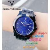 C&F 【Emilio Valentino】清倉優惠 全新低奢黑鋼力作 日本機心黑鋼不鏽鋼日期腕錶 防水功能 兩年保固