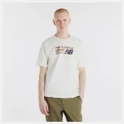 【NEW BALANCE】NB 短袖上衣 男 美規 米白 MT51900AGA
