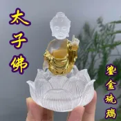 臺灣新品*太子佛琉璃蓮花浴佛家用供奉桌面擺件釋迦牟尼佛神像菩薩像招財