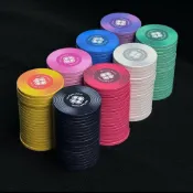 免運新款德州撲克陶瓷棋牌室籌碼高檔套裝專用高端定製面值mm43