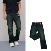 深藍髮絲紋 Levis 527 bootcut 牛仔長褲 無刷破 牛仔褲 單寧牛仔 40腰 休閒 長褲  #0239