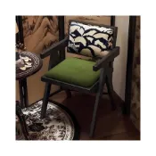 (店+)中古風餐椅實木餐桌椅子家用昌迪加爾扶手椅復古軟包茶桌凳子靠背