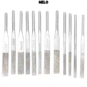 NELO12件錐形機銼刀,多粒度100150200300粒度鑽石文件,3毫米柄徑精密針形銼刀套裝