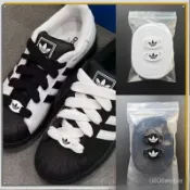 24H隔日達🚀新款三葉草寬鞋帶適用阿迪達斯adidas Superstar 2.0貝殻頭蝴蝶結鞋帶黑白鞋帶扣