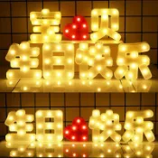 🔥臺灣熱賣🔥【我家有喜】字母燈led生日快樂發光字牌派對男女兒週歲浪漫驚喜佈置場景裝飾