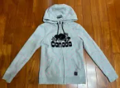 二手 Roots 女生 S/P號 大海瀨logo 長袖 內刷毛 點點 經典款 大學連帽T外套