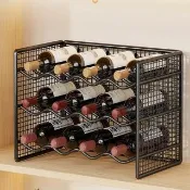 黑色三層 大號 免安裝(鐵藝紅酒架 紅酒架 酒托架 酒瓶展示架 葡萄酒架 預購15天)