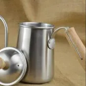 304 拉絲不鏽鋼650ml 手沖壺   木柄手沖壺   咖啡壺