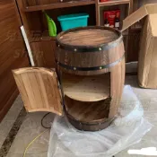 (店+)存酒櫃 實木葡萄酒橡木桶 道具木桶 酒莊裝飾桶 儲物櫃 酒桶 置物櫃💖熱賣