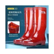 (店+)琦琦甄選 無網布速幹高筒茶色男士雨鞋男防水勞保鞋防滑膠鞋長筒雨靴速洗款