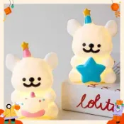 現貨  線條小狗小夜燈 迷你夜燈 生日燈 桌面擺件 小夜燈 情侶禮物 造型夜燈 小夜燈 生日快樂燈 可愛夜燈