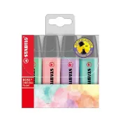 振新文具坊 STABILO 德國 思筆樂 BOSS ORIGINAL Pastel 波士馬卡龍色系經典螢光筆 4色組 / 盒 70/4-2