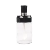 (店+)【蕉蕉購物】透明玻璃附勺調味罐調料瓶 密封調味瓶 調味料罐 調味盒 鹽巴罐 佐料罐 小湯匙 廚房