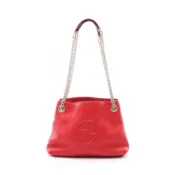 【DOKODEMO】【二手】Gucci GUCCI Soho 387043RED皮革鏈條肩背包 女士款