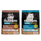 (店+)【Nutram 紐頓】Nutram 紐頓 無穀全能系列 貓飼料 全貓 T22 火雞+雞肉 T24 鮭魚+鱒魚 挑嘴貓 1.13KG 5.4KG