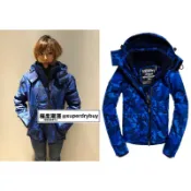 DryDog 跩狗嚴選 跩狗嚴選 出清特價 極度乾燥 Superdry Arctic 藍迷彩 女款 三層拉鍊風衣 外套 防風 刷毛保暖 防潑水