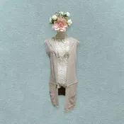 *♡*淺駝色/兩穿/黏鑽/針織連帽罩衫外套/M/近新/二手衣《Anna的百寶箱》