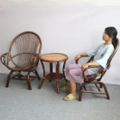藤椅休閑椅電視椅高背椅老人椅成人藤椅子陽臺客廳椅家用乘涼藤椅欣欣嚴選店