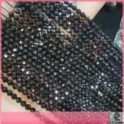 🎀木子雜貨鋪🎀天然黑碧璽石 鑽切 條珠 天然黑碧璽 刻面 半成品 串珠 黑色電氣石 碧璽 碧璽石 切面 算盤 盤珠
