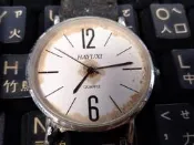(W82)報廢手錶~Hayuxi Quartz 6663G~鏽蝕嚴重/錶帶斷裂/不會動~