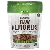 【iHerb】NOW Foods, 真實食物，原生杏仁，未加鹽，16 盎司（454 克）