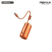 【37Wh｜可登機】REMAX 迷你行動電源 10000mAh 自帶C線 充電掛繩 22.5W快充 LED數顯 掌心大小