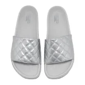 62*SKECHERS 女鞋 拖鞋 足弓 氣墊 緩震 銀 141711SIL