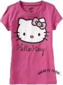  貓仔仔美國童裝-賠本出清 old navy 全新凱蒂貓hello kitty圖案款桃紅圓領短袖上衣/Tee-L-免運費